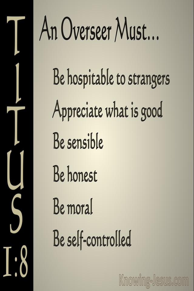 Titus 1:8 An Overseer Must Be Hospitable (gray)